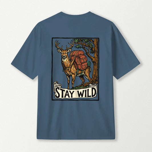 Stay Wild Stag Backpacker T-Shirt