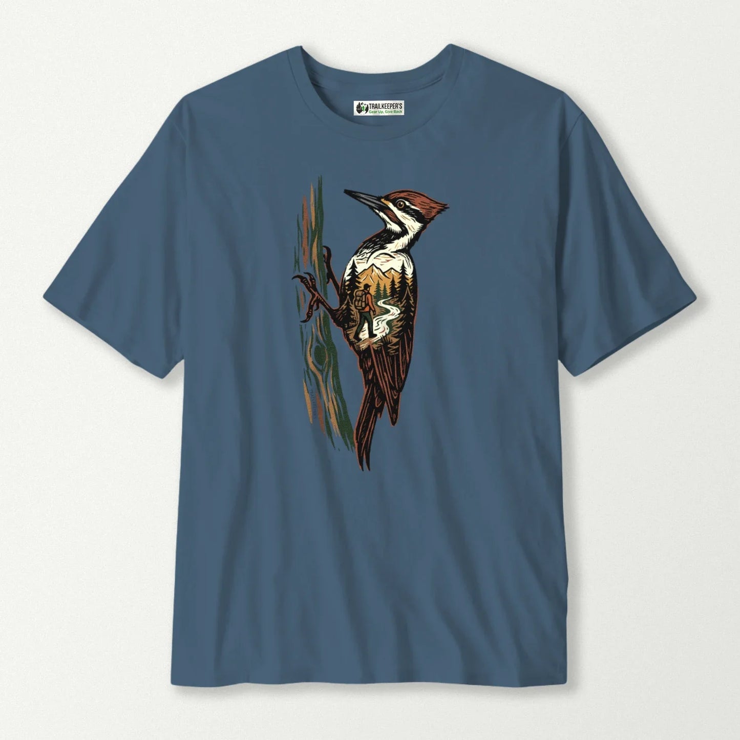 Woodpecker Hiking Scenery T-Shirt