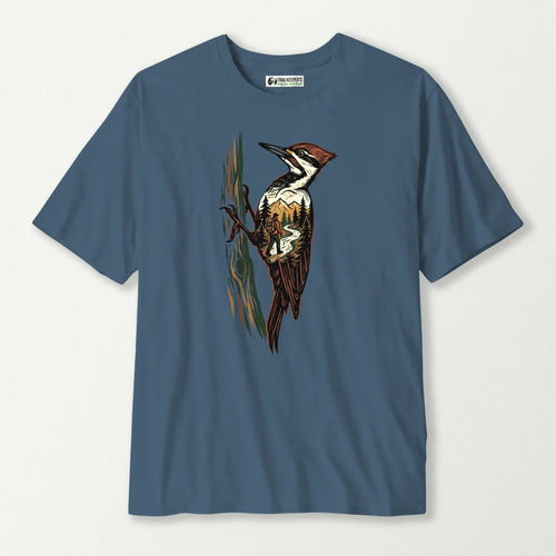 Woodpecker Hiking Scenery T-Shirt