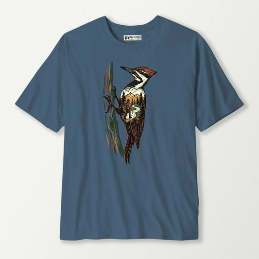 Woodpecker Hiking Scenery T-Shirt