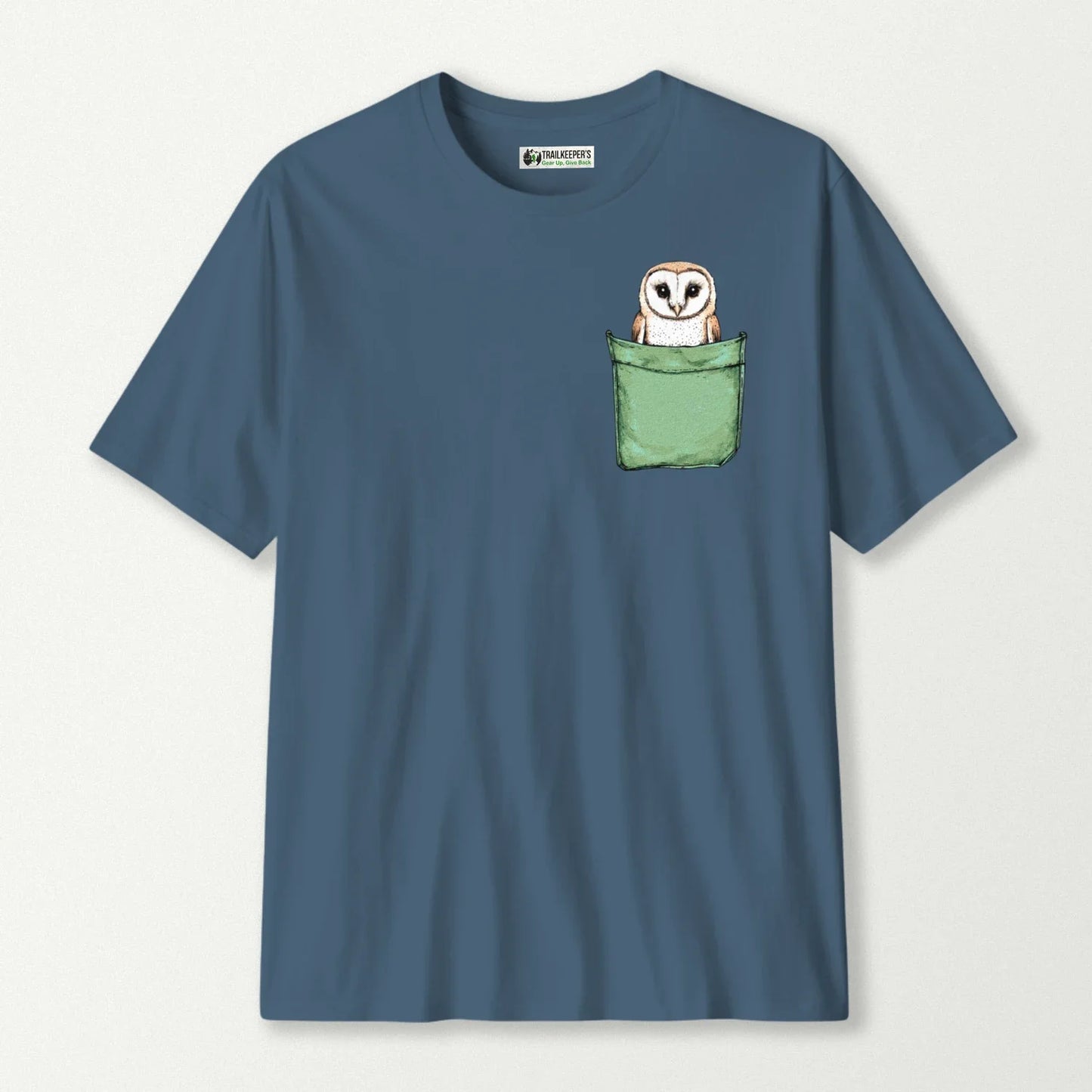 Barn Owl In Pocket T-Shirt