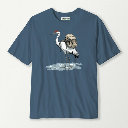 Crane Backpacker In Water T-Shirt