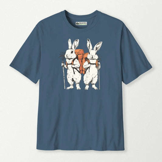 Rabbit Backpacker Couple T-Shirt