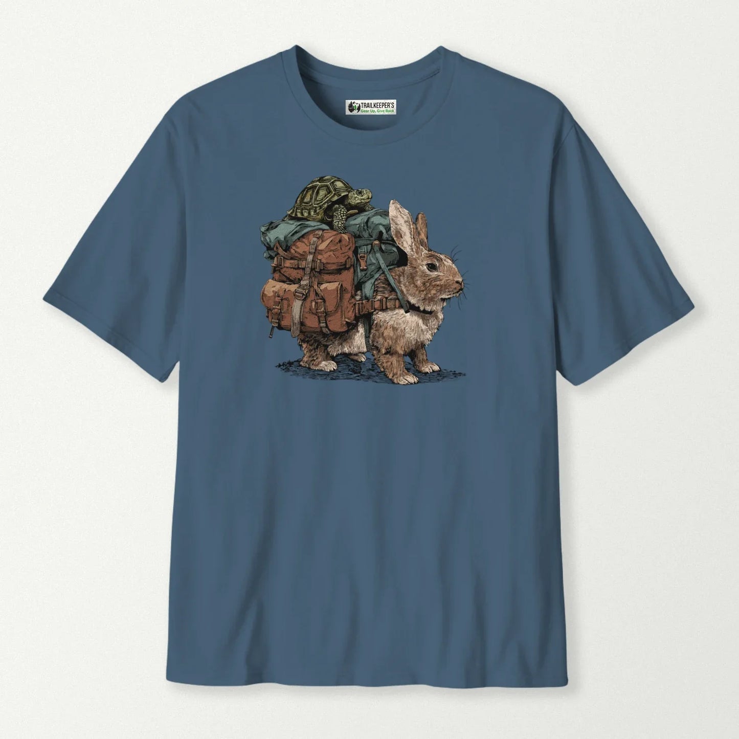 Rabbit Backpacker With Turtle Rider T-Shirt