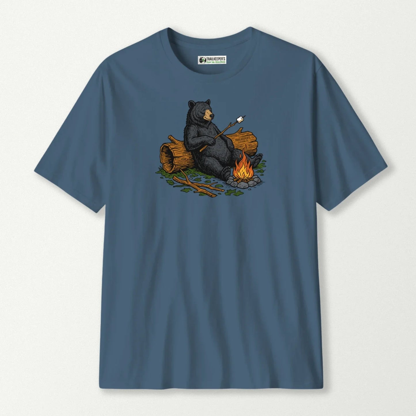 Black Bear Marshmallow Roaster T-Shirt