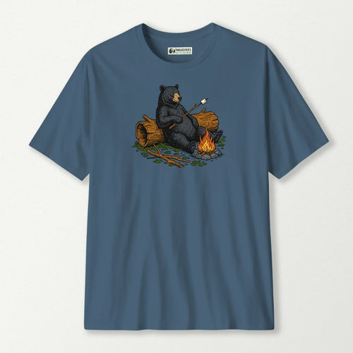 Black Bear Marshmallow Roaster T-Shirt