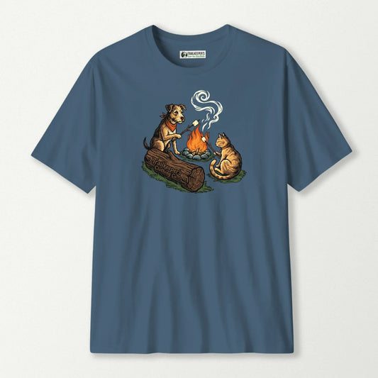 Terrier and Cat Marshmallow Roaster T-Shirt