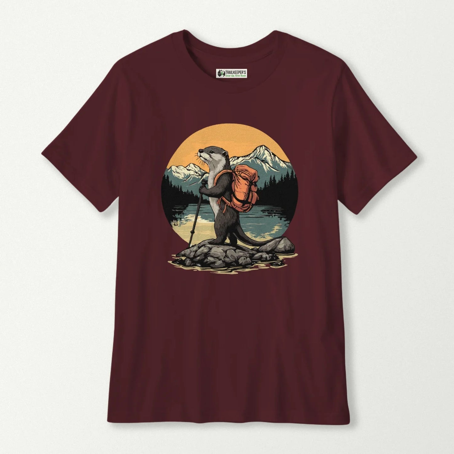 Otter Backpacker On The River Kids T-Shirt