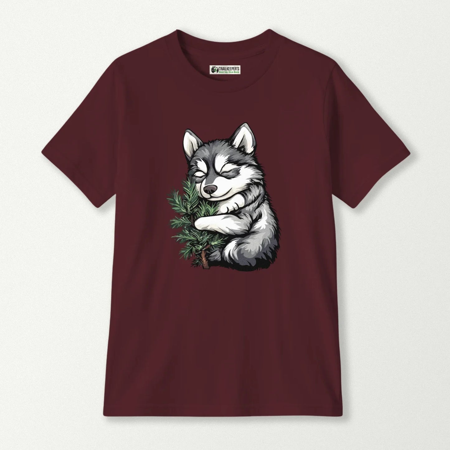 Husky Puppy Tree Hugger Kids T-Shirt