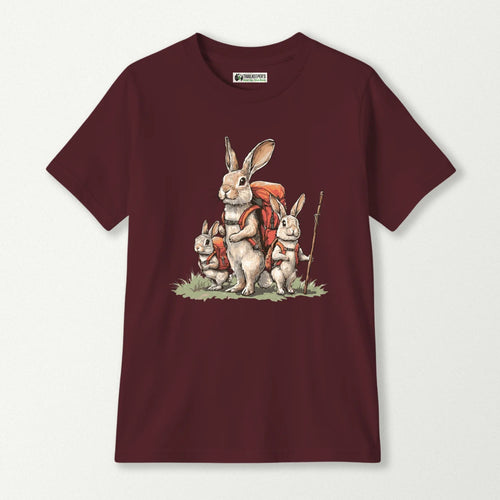 Rabbit Backpacker Family Kids T-Shirt