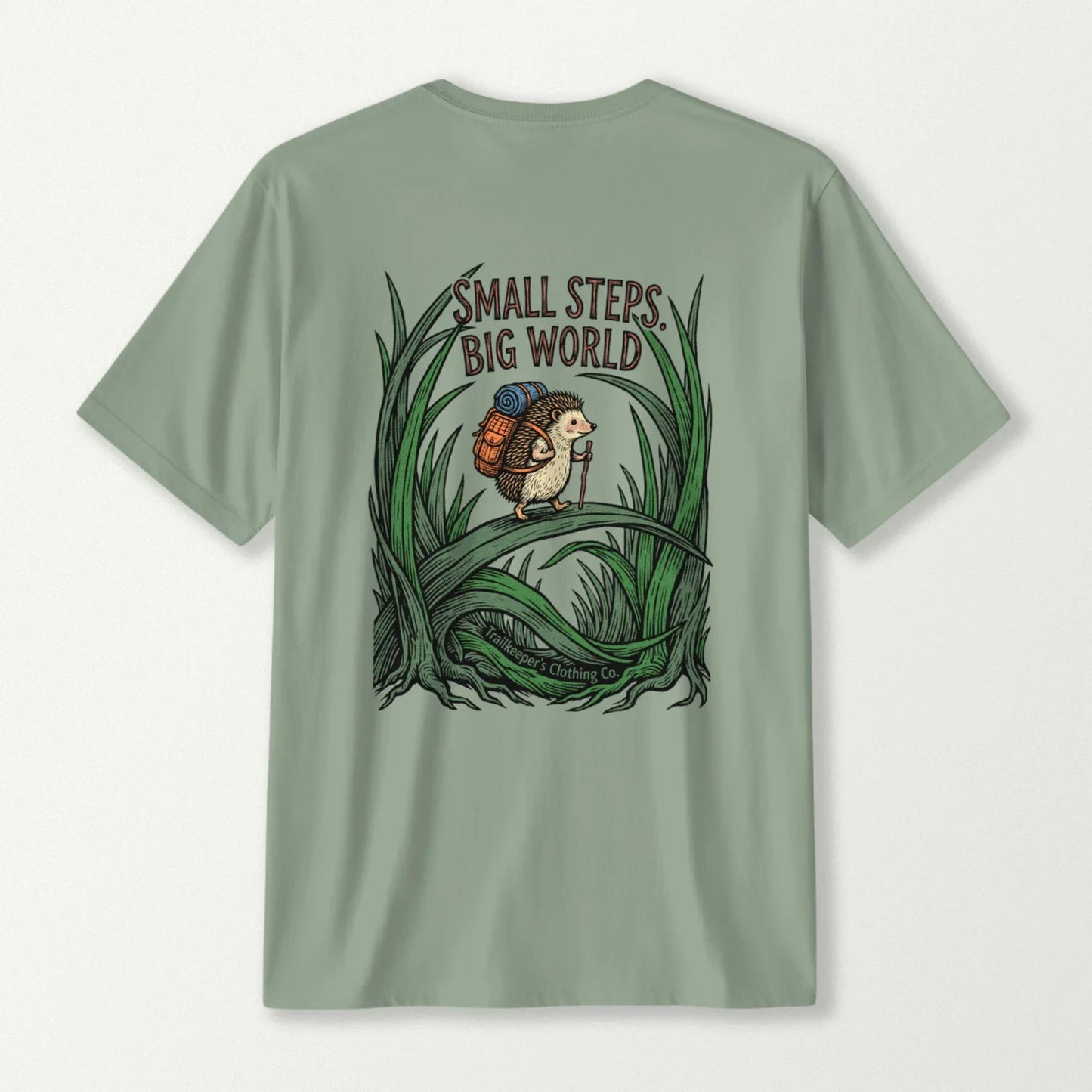 Big World Hedgehog  Backpacker T-Shirt