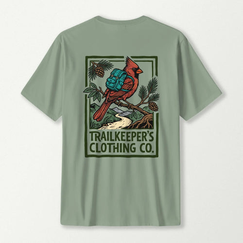 Cardinal Backpacker On Trail T-Shirt