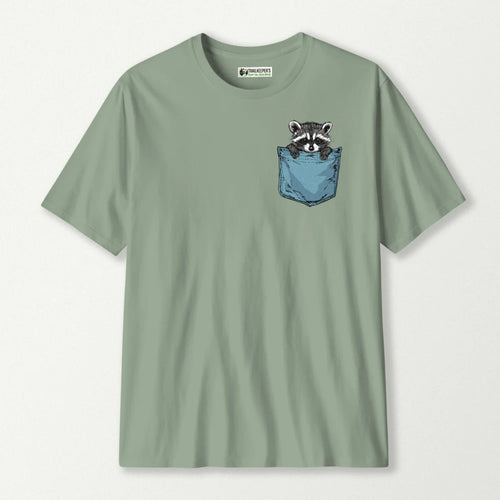 Raccoon In Pocket T-Shirt