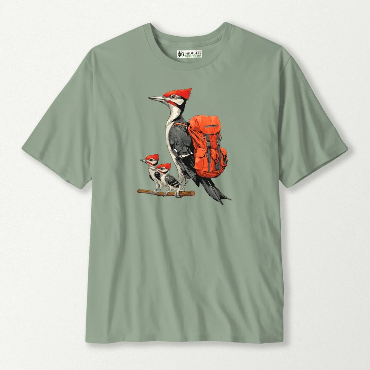 Pileated Woodpecker Backpacker Family T-Shirt