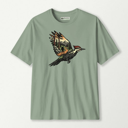 Woodpecker Flight Scenery T-Shirt