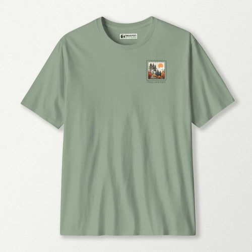 Mountain Scene Stamp Crest T-Shirt