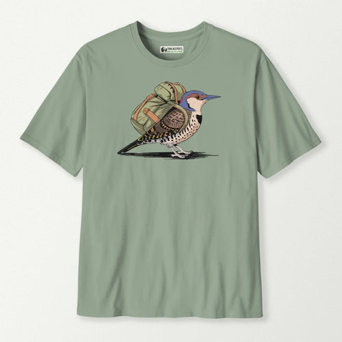 Female Flicker Bird Backpacker T-Shirt
